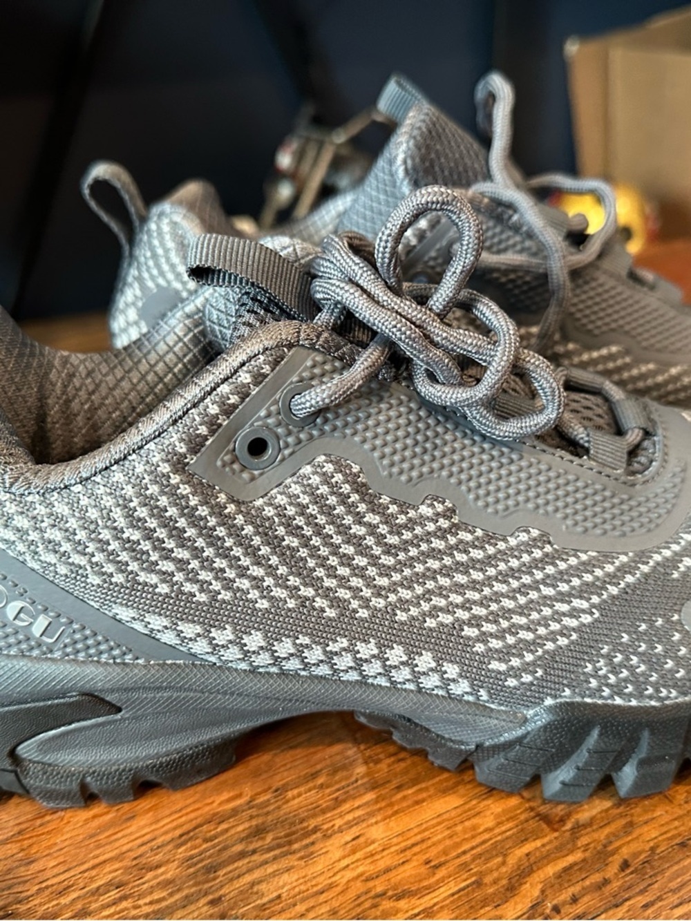 Woman's Knit Athletic Sneakers in Charcoal Gray - Picture 8 of 8